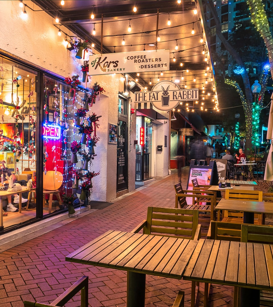 Downtown Sarasota at night
